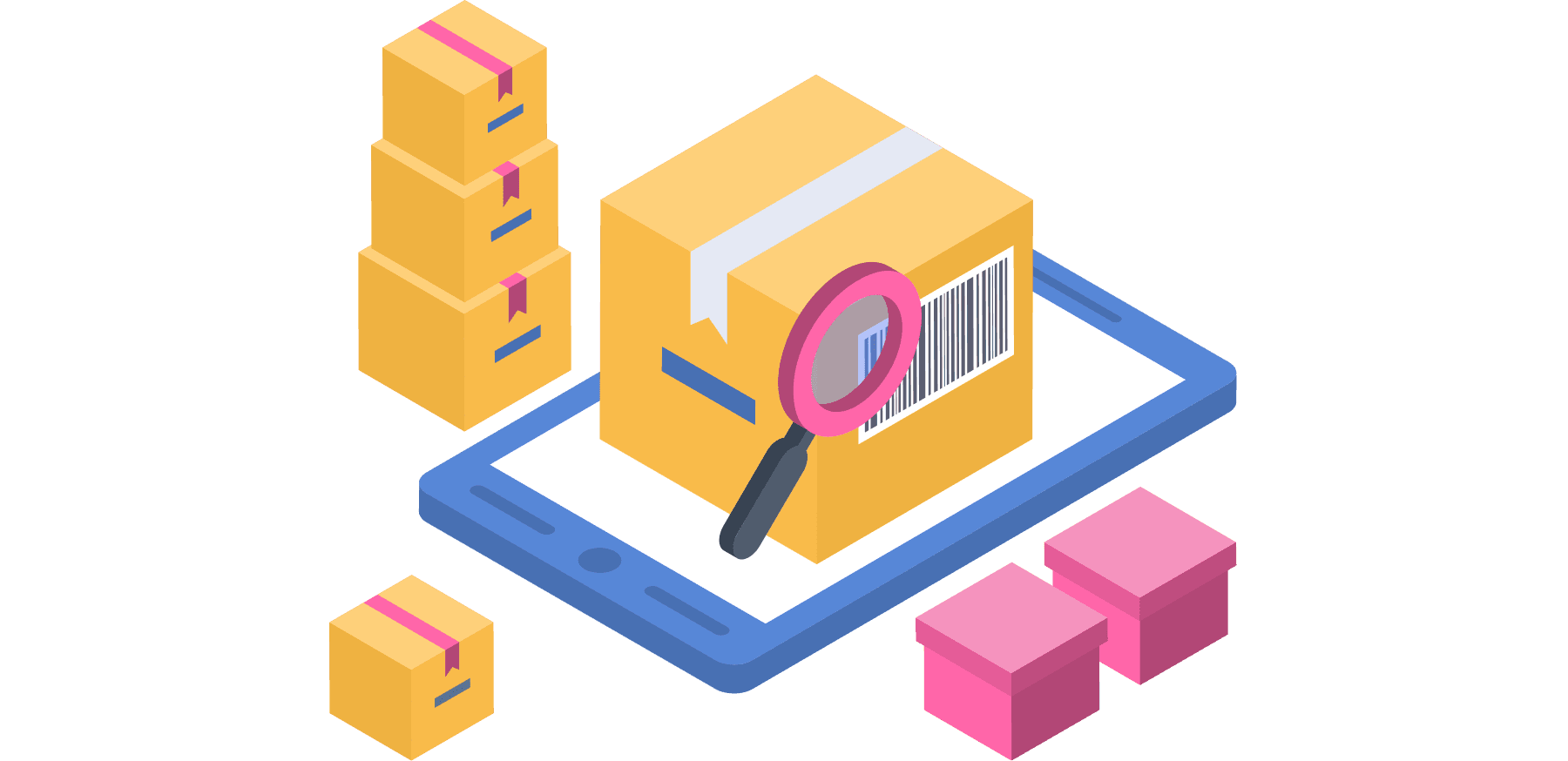 Boxes with barcodes